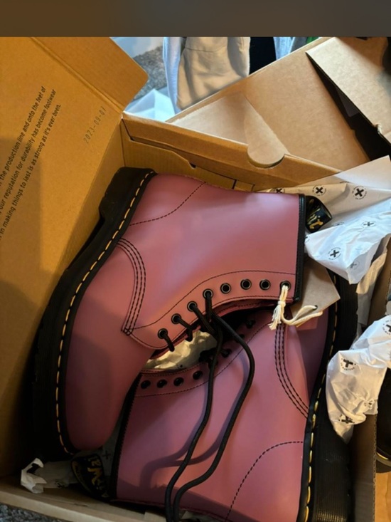 Dr. Martens Shoes - Dr. Martens Pink Leather 8-Eye Combat Boots